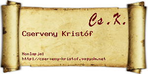 Cserveny Kristóf névjegykártya