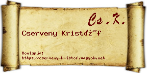 Cserveny Kristóf névjegykártya